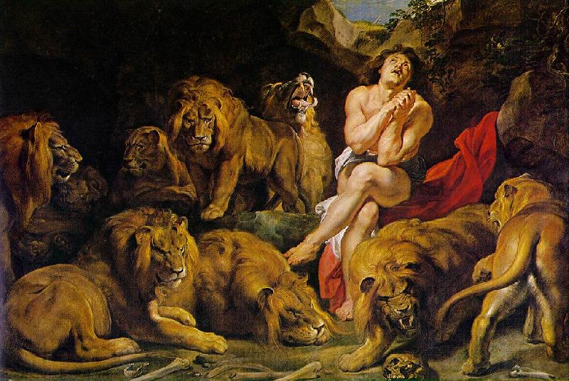RUBENS, Pieter Pauwel Daniel in the Lion's Den af Norge oil painting art